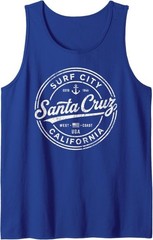 Vintage Santa Cruz Surf City California West Coast Retro Tank Top