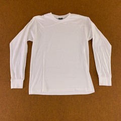 Gemrock Mens Size Medium White Cotton Long Sleeve Crew Neck T-Shirt New