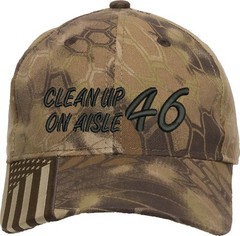 Cleanup on Aisle 46 Embroidered Structured Adjustable One Size Fits All US Flag