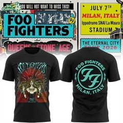 Foo Fighters Shirt I-Days Milano 2026 Concert Tour T-Shirt Black S-2XL