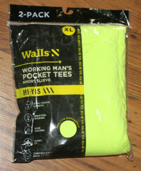 NIP Wall Working Man’s Pocket Tees S/S Hi-Vis Yellow – XL – 2 Pack