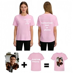 Personalized Custom T-Shirt Print Your Own Photo Logo Customized Cotton Tee