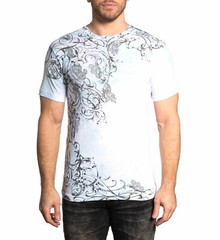 Xtreme Couture by Affliction Men’s T-Shirt SCRAP HEAP Biker White MMA