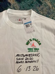 NWT Nike Air Jordan Graphic MJ’s Pizza 23 White T-Shirt Men’s Sz M FREE SHIP