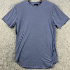 Cuts T-Shirt Crewneck Tee Mens Medium Light Blue Short Sleeve Casual Stretch