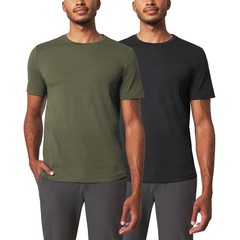 Mondetta Mens Performance Tee T-shirt 2-Pack Black &Olive Green Tall Size XL XLT