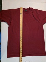 Vtg Fruit of the Loom BEST Blank Burgundy Maroon Shirt Size L USA Single Stitch