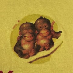 The Cheeky Monkey PV T-shirt Size L Y2K Yellow Wanna Monkey Around