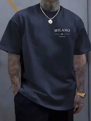 Italian Milan Stripe Men’s Crew Neck Tee Short Sleeve Soft Comfy Plus Size