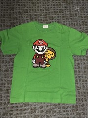 Mens M A Bathing Ape Baby Milo & Super Mario 🔥 Green Shirt NWOT SUPER RARE