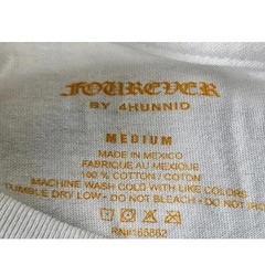 4Hunnid 4Forever White T-Shirt Red Embroidered Logo Floral Detail Mens Medium