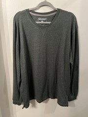 Men’s Ultra Soft Crew Long Sleeve Shirt XL Green Heather Cotton/Poly Architect