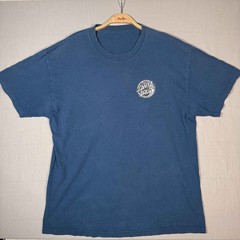 Santa Cruz Mermaid Castle Graphic T-Shirt Blue Mens Large Skate Streetwear Tee