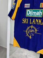 Vintage 1996 Sri Lanka Polo T shirt Football Criket Jersey Rare Blue Mens sz L