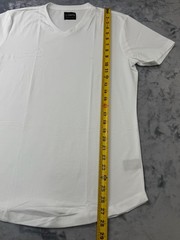 Cuts Clothing Short Sleeve V Neck Curve-Hem T-Shirt Mens Medium White Pyca Pro