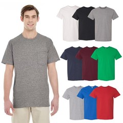 Gildan Heavy Cotton Pocket T-Shirt for Men, Classic Fit Mix Color, 9-Pack S-3XL
