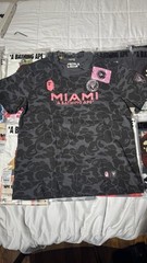 A Bathing Ape BAPE Miami Black Camo Graphic Logo Tee Men’s L Crew Neck SS