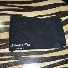 DISTRICT MADE Menage ‘a Trois VODKA BLACK TEE – T-SHIRT – 100% COTTON Sz: LARGE