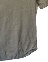 Primark T-Shirt Mens Tan Cotton Size Med Round Neck Pleated Sleeve Round Bottom