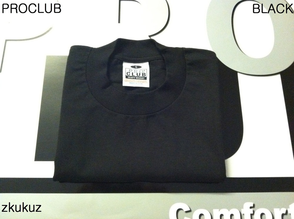 6 NEW PROCLUB HEAVY WEIGHT T-SHIRT BLACK PLAIN PRO CLUB BLANK 2XLT TALL 6PC