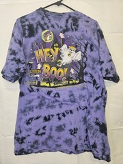 Buc-ee’s Men’s XL Purple Black Cotton Knit Crew Neck Short Sleeve Halloween