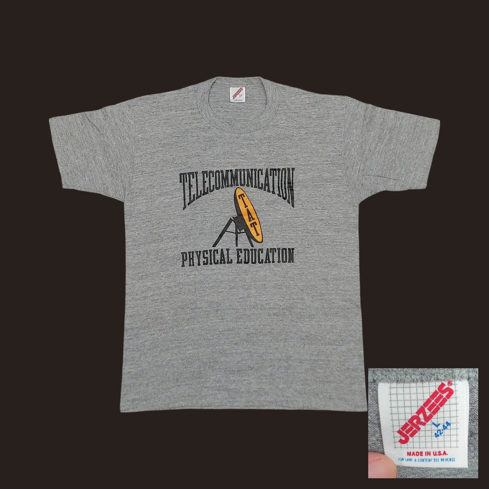 Vintage 80s Tech Nerd Mens Medium Tri Blend Shirt Telecommunication Graphic