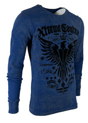 Xtreme Couture by Affliction Men’s Thermal Shirt INTENSITY Biker MMA Navy.