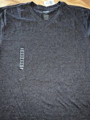 XL CSG Mens T-Shirt 100% Cotton V-Neck Short Sleeve Solid Gray BNWT