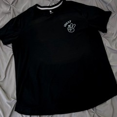 All in Motion Black Graphic Shirt blue IDGAF Peace Love XL Athletic super soft