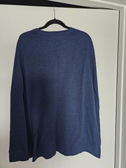 CROFT & BARROW T Shirt Mens 2XL Blue Classic Fit Easy Care Long Sleeve Pullover