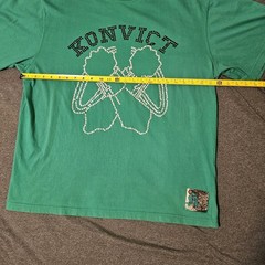 Vintage Y2K Akon Konvict Apparel Graphic T Shirt Size L Cotton Beaded Accents