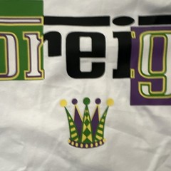 Foreign Designer T-Shirt, Size M BOX CUT Heavyweight MardiGras Design MSRP $40