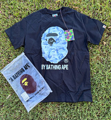 Black & gray design bape tee