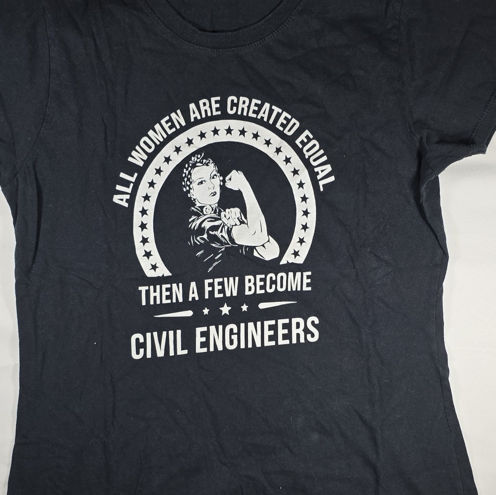 Port & Company Ring Spun Fan Favorite Black Civil Engineering Graphic Tee S