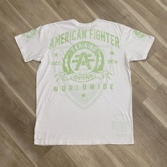 American Fighter Shirt Mens XXL White Lime Green Athletics Graphic Tee MMA