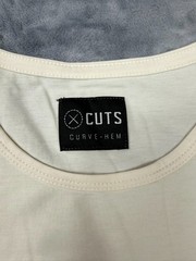 Cuts Clothing Short Sleeve Curve-Hem T-Shirt Mens Extra Large Ivory Pyca Pro