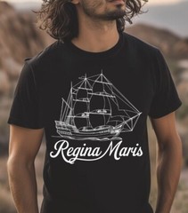 Regina Maris Black T-Shirt, Size S to 5X, Gildan 5000