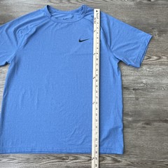 Nike Dri FIT Training T Shirt Mens M Blue Raglan Sleeve Performance Stretch