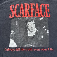 Scarface Tony Montana t-shirt I always tell the truth black short sleeve Size L