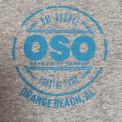 LAT Apparel Oso Orange Beach Alabama Fishing Graphic Long Sleeve Tee Gray Small