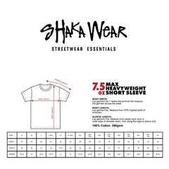 Pack Of 6 Shaka Wear MHS Mens Max Heavyweight Short Sleeve Oversized T-Shirt