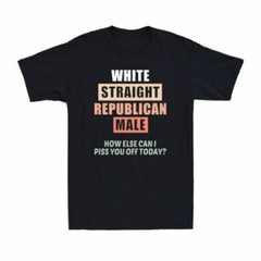 White Straight Republican And Male How Else Can I Piss You Off Today Men’s Tee