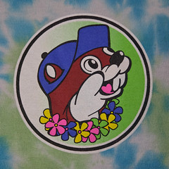 Buc-ee’s Lei’d Back Tie Dye Shirt Adult Medium Green Blue Short Sleeve (READ)
