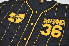 Wu-Tang Clan Enter the 36 Chambers Black Pinstripe Baseball Jersey Shirt Black