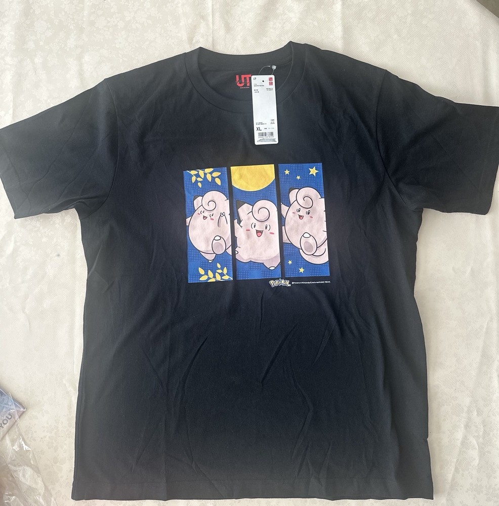 Uniqlo UTme Pokémon Clefairy T-Shirt Black XL New With Tags US Large Fit