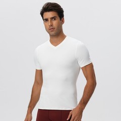 Men’s Compression Short Sleeve Sports T-Shirt Classic Casual Slim V-Neck Shirts