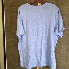 Mens XXL GAP Henley 3 Button Shirt S/S Blue 100% Cotton Relaxed Fit