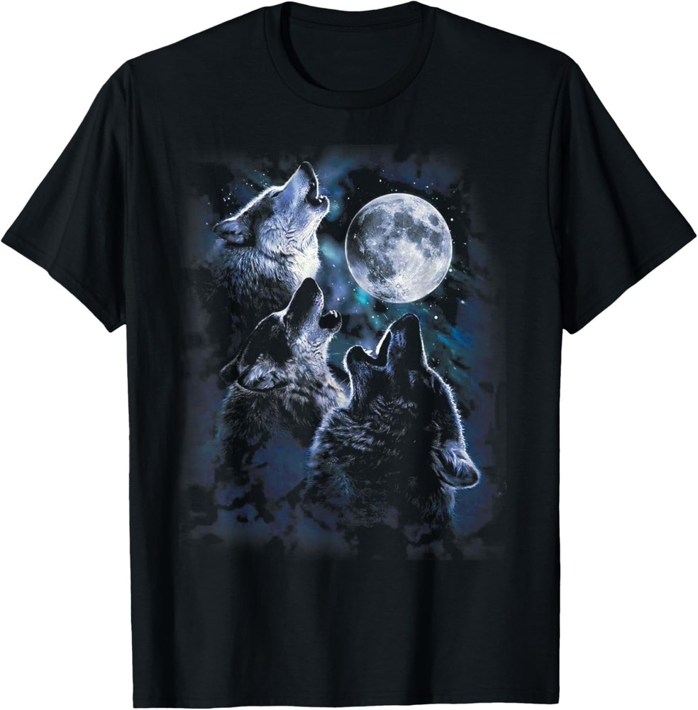Wolf Howling At The Moon T-Shirt Wildlife Wolves Lovers Men T-Shirt