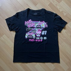 Hello Kitty Racing Car Graphic T-shirt Men XL Black Short Sleeve