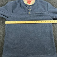 Coleman Henley Shirt Mens Medium Blue Sherpa Lined Waffle Knit Thermal Workwear